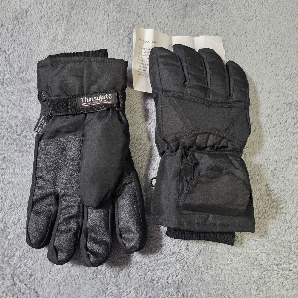 MSR Imports Mens‎ OS Heated Thinsulate Gloves Black Battery Powered Thermal
